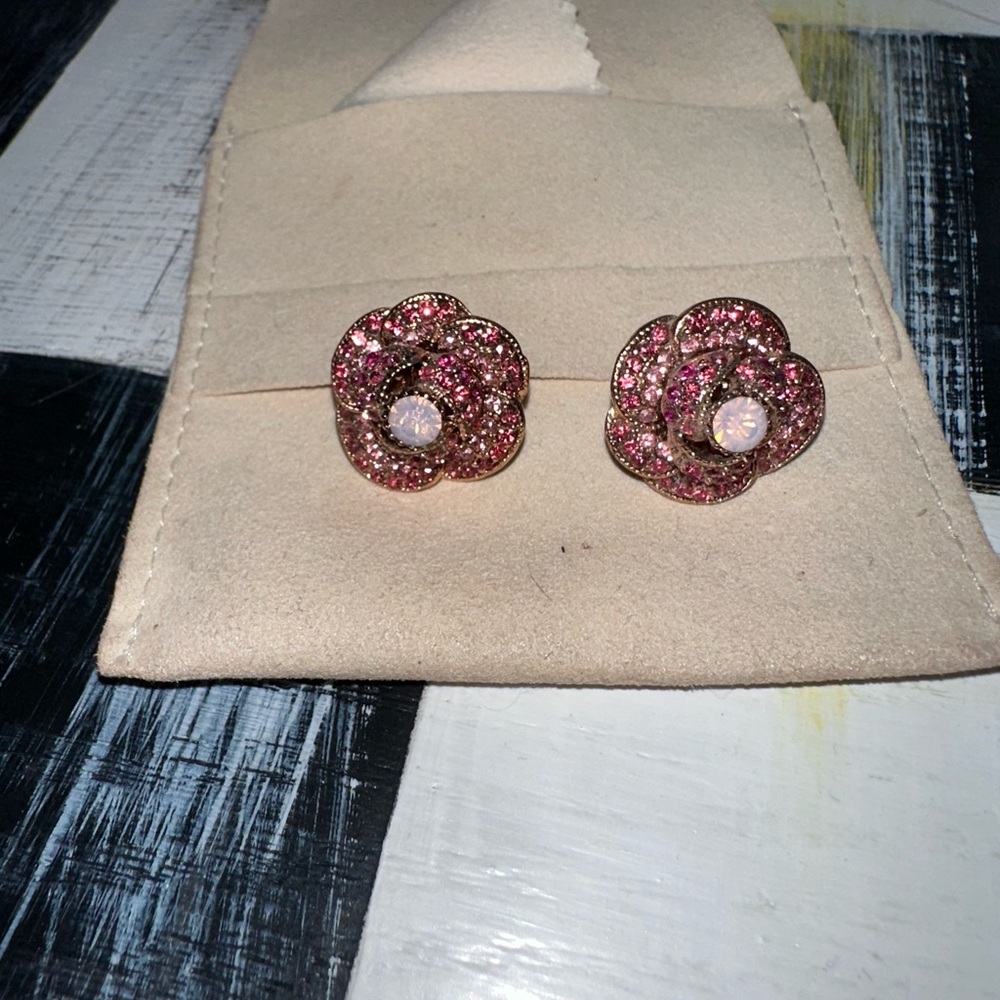Betsey Johnson Pink Floral Earrings